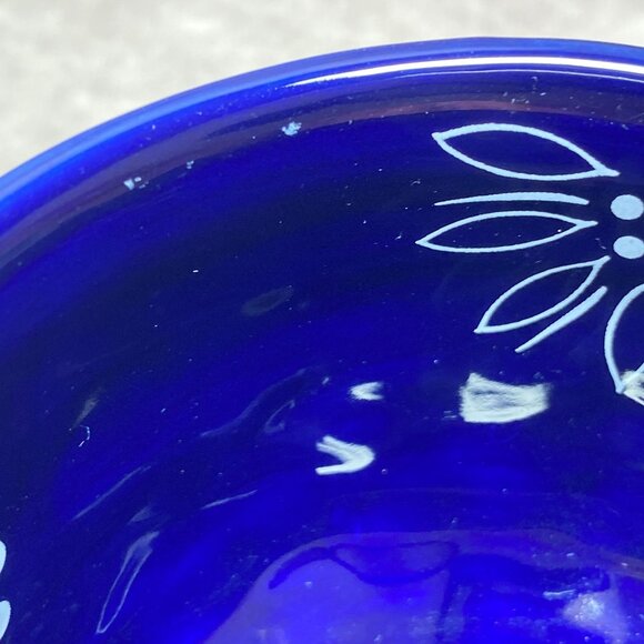 4 Temp-Tations Old World Blue 8Oz Ceramic Basketweave Pedestal Cups Set - Picture 9 of 10